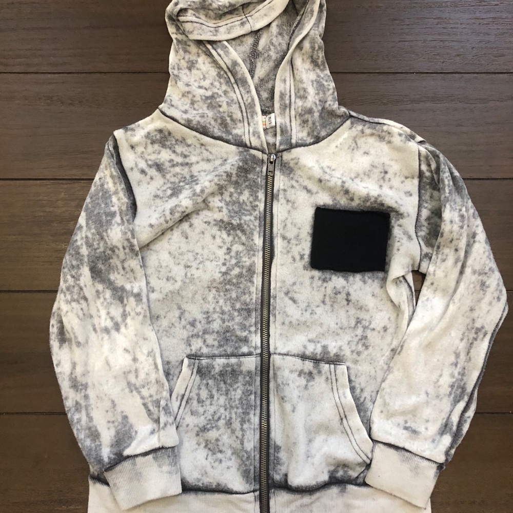 Burnout gray zip up hoodie